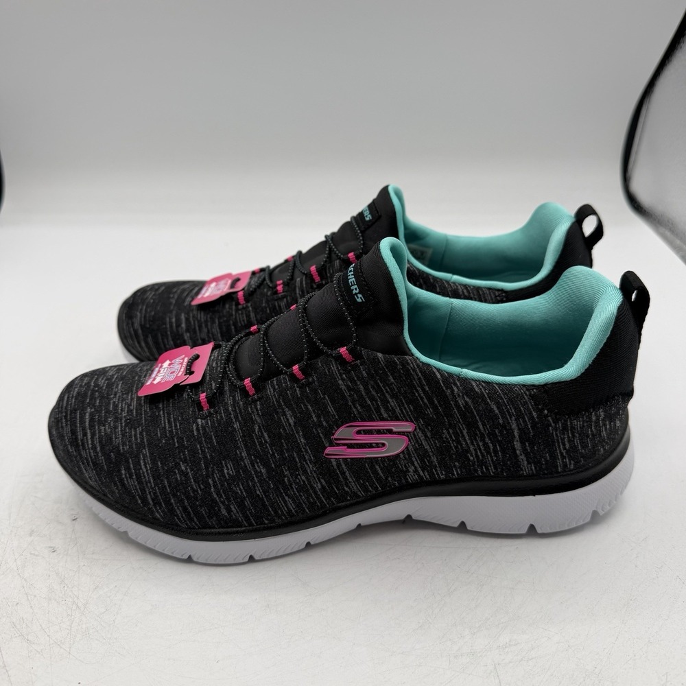 Skechers Quick Getaway Shoes Womens 7.5 W WIDE FIT Black Slip On Sneakers 12983W - Picture 5 of 10